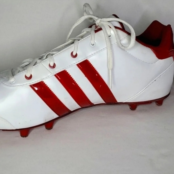 💰NWOT! ADIDAS ▪︎ MEN'S RED AND WHITE FOOTBALL CLEATS ▪︎ SIZE 15 - Picture 9 of 12